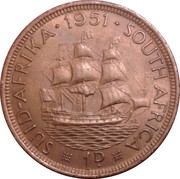 1 Penny - George VI (SUID AFRIKA - SOUTH AFRICA) – реверс
