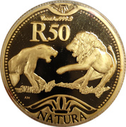 50 Rand - ½ Ounce (Natura - Lion) – реверс