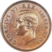 ½ Penny - George VI (Rex Imperator) – аверс
