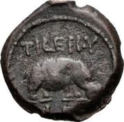 Obol - Tiberius (ΤΙΒΕΡΙΟΥ, LΕ) – reverso