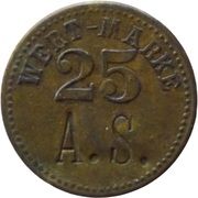 25 Pfennigs (Wert-Marke; Countermarked "A.S.") – Vorderseite