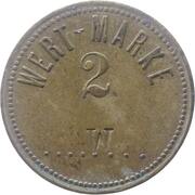 2 Pfennigs (Wert-Marke; Countermarked "W") – anverso