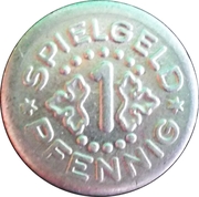 1 Pfennig (Spielgeld, Globe) – Rückseite