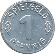 1 Pfennig (Spielgeld, Frog) – Rückseite