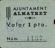 1 Peseta (Almatret) – Vorderseite