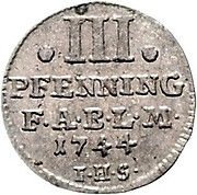 3 pfenning Victor-Frédéric – revers