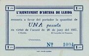1 Peseta (Artesa de Lleida) – Vorderseite