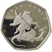 50 Pence - Charles III (St George and the dragon) -  avers