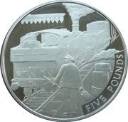5 Pounds - Elizabeth II (Branch Line; Silver Proof) -  dritto