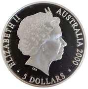 5 Dollars - Elizabeth II (4th Portrait - Sydney 2000 Series - Silver Proof) - Vorderseite
