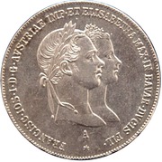 1 Gulden - Francis Joseph I (Wedding) – anverso