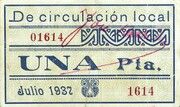 1 Peseta (Ayelo de Malferit) – revers