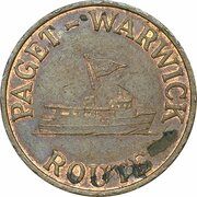 Ferry Token (Paget-Warwick Route; Copper) – reverso