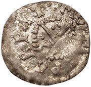 1 Pfennig - Johannes IV Duesborg (Sword right; key left) -  anverso