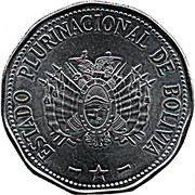 2 Bolivianos (Eduardo Abaroa) - voorzijde
