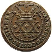 20 Réis - João V (Crown with 4 or 5 Arches; Lisbon and Bahia Mints) – аверс