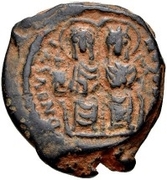 20 Nummi - Justin II and Aelia Sophia (Thessalonica; + type) -  anverso