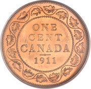 1 Cent - George V (without "DEI GRA") – Rückseite