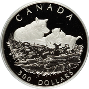 300 Dollars - Elizabeth II (Grey Wolf; platinum) -  anverso