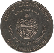 1 Dollar - St-Catharines, Ontario – rovescio