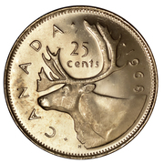 25 Cents - Elizabeth II (2nd portrait, silver (.500)) -  anverso