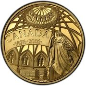 100 Dollars - Elizabeth II (Library of Parliament) -  anverso
