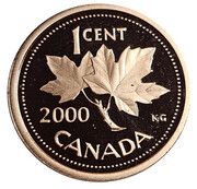 1 Cent - Elizabeth II (3rd portrait; Proof) – Rückseite