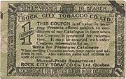 1 Coupon - Rock City Tobacco Co. Ltd. (Quebec City) – rovescio