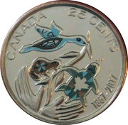 25 Cents - Elizabeth II (Hope for a Green Future; colored) - reverso
