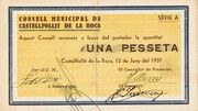 1 Peseta (Castellfollit de la Roca) – avers