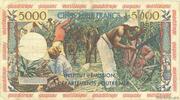 50 Nouveaux Francs / 5000 Francs – Rückseite
