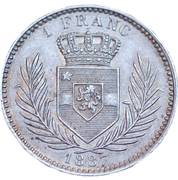 1 franc - Léopold II – revers