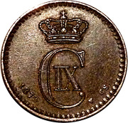 1 øre - Christian IX -  avers