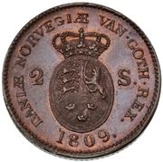 2 Skilling - Frederik VI (straight neck-cut) – reverso