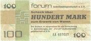 100 Mark (Forum-Scheck) – avers
