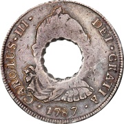11 Bits (Crenated center hole in Bolivia 8 Reales, KM# 55) – anverso