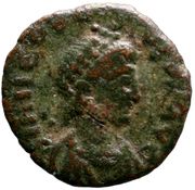 Æ12 - Theodosius II (Monogram; Constantinople) -  anverso