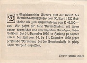 50 Heller (Eisenerz) – revers
