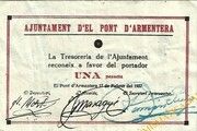 1 Peseta (Pont d'Armentera) – avers