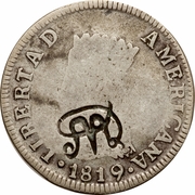 2 Reales (Countermarked Coinage) – voorzijde