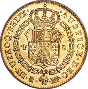4 Escudos - Charles IV -  anverso