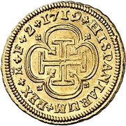2 Escudos - Philip V (Madrid; cross; 4th type) – реверс