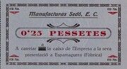 0.25 Pesetas (Esparraguera; Manufacturas Sedó, E. C.) – Vorderseite