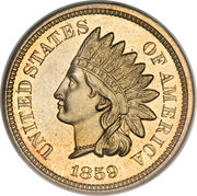 1 Cent "Indian Head Cent" (without shield) – аверс
