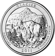 ¼ Dollar "Washington Quarter" (Glacier National Park, Montana - Silver Proof) – Rückseite