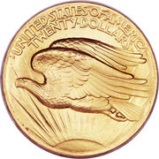 20 Dollars (Saint-Gaudens - Double Eagle, No motto, Roman numerals) – rovescio