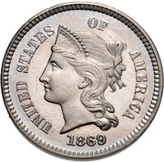 1 Cent "1869" (Pattern) – аверс
