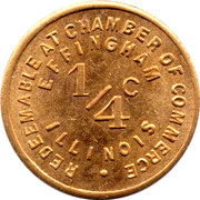 ¼ Cent - Effingham Chamber of Commerce (Effingham, Illinois) – реверс