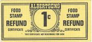 1 Cent - Food Stamp Scrip (Albertsons) – аверс