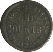 Civil War Merchant Token - Broas Pie Baker (New York, New York) – Rückseite